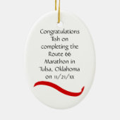 Marathonläuferverzierung in Rot Keramik Ornament (Hinten)