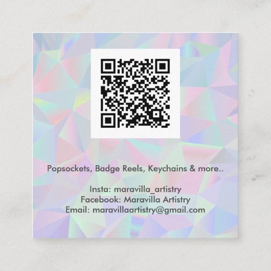 Maravilla Artistry Quadratische Visitenkarte (Rückseite)