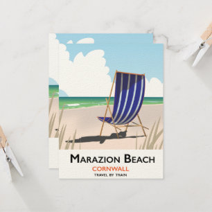 Marazion Beach Cornwall Strand Reiseplakat