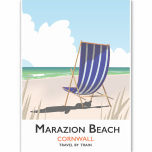 Marazion Beach Cornwall Strandproster Aufkleber