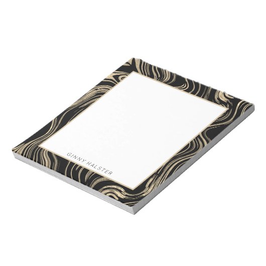Marbed Gold Personalisiert Notepad 5.5" x 6" Notizblock (Rotiert)