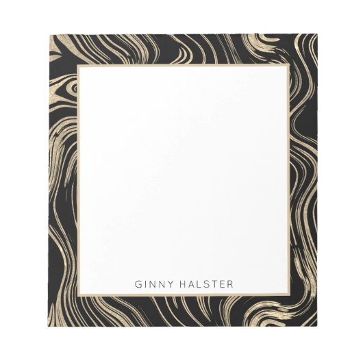 Marbed Gold Personalisiert Notepad 5.5" x 6" Notizblock (Vorderseite)
