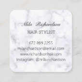 Marbel elegante, moderne, quadratische Visitenkart Visitenkarte (Rückseite)