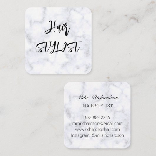 Marbel elegante, moderne, quadratische Visitenkart Visitenkarte (Vorne/Hinten)