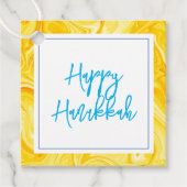 Marbelized Paint Art Holiday Happy Hanukkah Geschenkanhänger (Vorderseite)