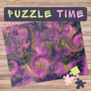 Marbella Art August Rosa grüne Wirbel - schwer Puzzle