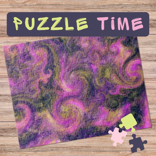 Marbella Art August Rosa grüne Wirbel - schwer Puzzle