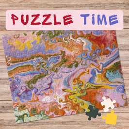 Marbella Art Colorful Flow orange violett Puzzle