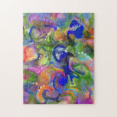 Marbella Art Mai blau grün orange - schwierig Puzzle (Vertikal)