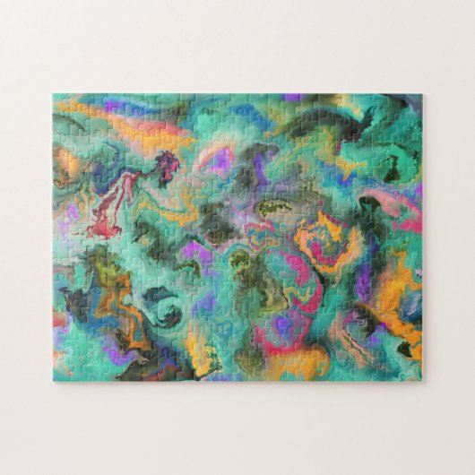 Marbella Art März Orange Türkis Rosa - Puzzle (Horizontal)