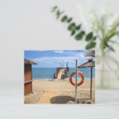 Marbella Beach in Spanien Postkarte (Stehend Vorderseite)