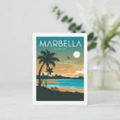 Marbella Beach Postkarte (Stehend Vorderseite)