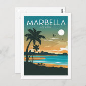 Marbella Beach Postkarte (Vorne/Hinten)