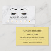 Marbella Black and Gold Lash Brow Salon Loyalty Ca Visitenkarte (Vorne/Hinten)