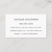Marbella Black and Gold Lash Brow Salon Loyalty Ca Visitenkarte (Rückseite)