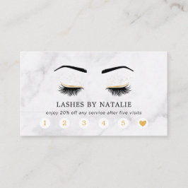 Marbella Black and Gold Lash Brow Salon Loyalty Ca Visitenkarte