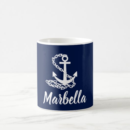 Marbella - Blau-Weiß-Tasse im maritimen Stil Kaffeetasse (Mittel)