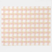 Marbella Champagner Peach Pink Kariert Fleecedecke (Vorderseite (Horizontal))