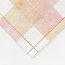 Marbella Champagner Peach Pink Kariert Fleecedecke