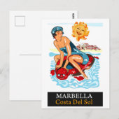 Marbella, Costa del Sol, Spanien Happy Swimmer Postkarte (Vorne/Hinten)