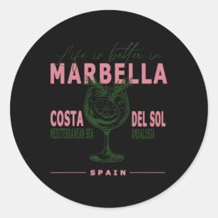 Marbella Das Leben ist besser in Costa Del Sol And Runder Aufkleber