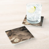 Marbella Engel Skulptur Kunst Glasuntersetzer (Schrägansicht)