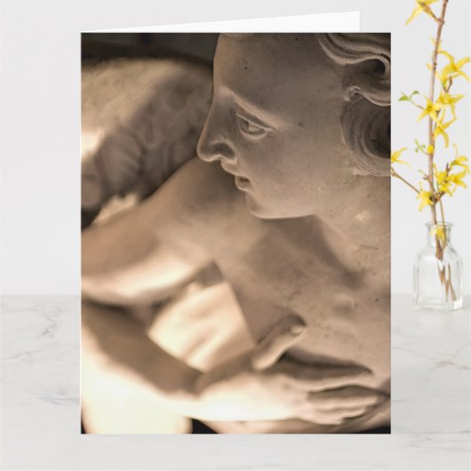 Marbella Engel Skulptur Kunst Karte (Gelbe Blume)