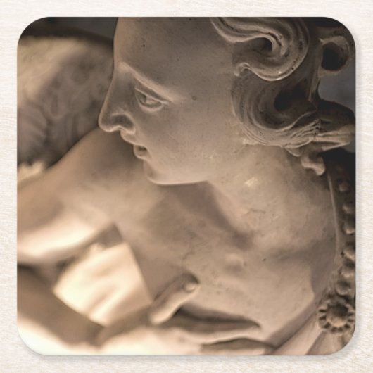 Marbella Engel Skulptur Kunst Rechteckiger Pappuntersetzer (Vorderseite)