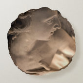 Marbella Engel Skulptur Kunst Rundes Kissen (Rückseite)