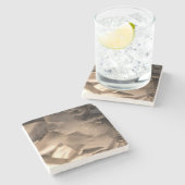 Marbella Engel Skulptur Kunst Steinuntersetzer (Seitenansicht)