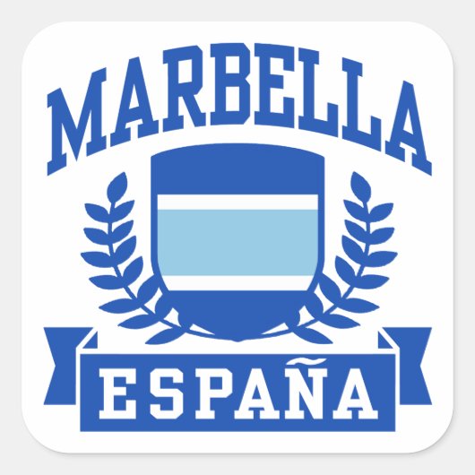 Marbella Espana Quadratischer Aufkleber (Vorderseite)
