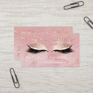Marbella für Eyebrow Lash Extension Glitzer Rosa Visitenkarte
