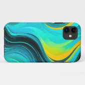 "Marbella" Gelbe Wirbel Waves Case-Mate iPhone Hülle (Rückseite (Horizontal))