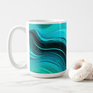 "Marbella" Gelbe Wirbel Waves Kaffeetasse