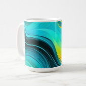 "Marbella" Gelbe Wirbel Waves Kaffeetasse (Vorderseite Links)