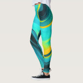"Marbella" Gelbe Wirbel Waves Leggings (Links)