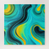 "Marbella" Gelbe Wirbel Waves Puzzle (Horizontal)