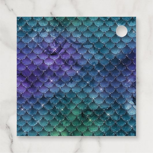 Marbella Gemstone Mermaid Monogram Geschenkanhänger (Rückseite)