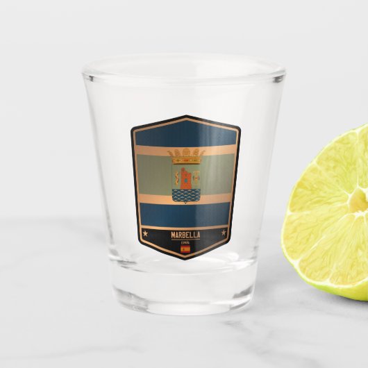 Marbella Schnapsglas (Vorderseite)
