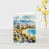 Marbella Spain Wasserfarbe Karte (Gelbe Blume)