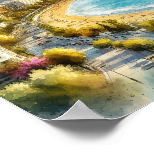 Marbella Spain Wasserfarbe Poster (Ecke)