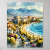 Marbella Spain Wasserfarbe Poster (Vorne)