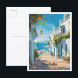 Marbella Spanien Art Vintage Postkarte<br><div class="desc">Marbella Spanien Kunst,  Dichtung und Musik</div>