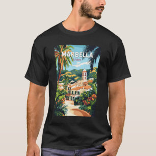 Marbella Spanien Illustration Reise Kunst Vintage T-Shirt