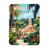Marbella Spanien Illustration Reisen Vintag Magnet (Vertikal)