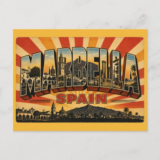 Marbella Spanien Orangenbaum-Platz Postkarte (Vorderseite)