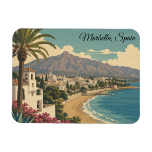 Marbella Spanien Reise Vintage Mittelmeer Strand Magnet