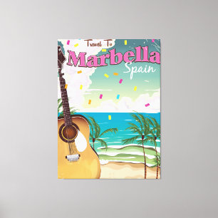 Marbella spanisches vintage Ferienposter Leinwanddruck