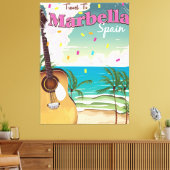Marbella Vintages Urlaubsposter Leinwanddruck (Insitu (Wohnzimmer))