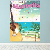 Marbella Vintages Urlaubsposter Leinwanddruck (Insitu (Holzboden))